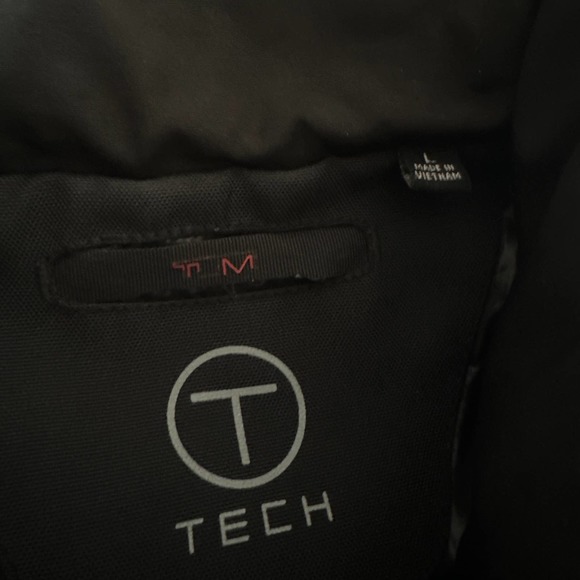Men L Tumi Tech Micro Bonded Zip Front Black Jacket Water-Resistant Insulated - Picture 4 of 5